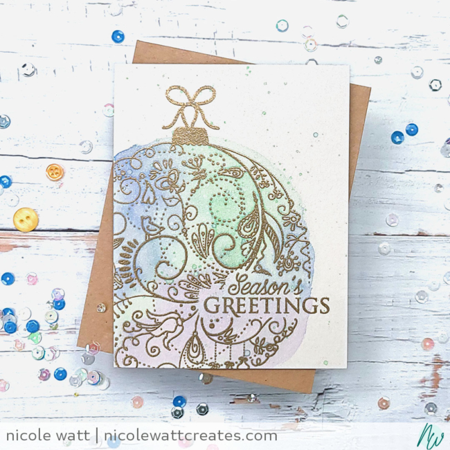 greeting card featuring Colorado Craft Company Big & Bold Holiday Ornament by Nicole Watt