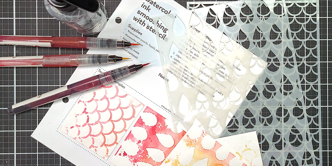How To: Watercolor Ink Smoosh with Stencils